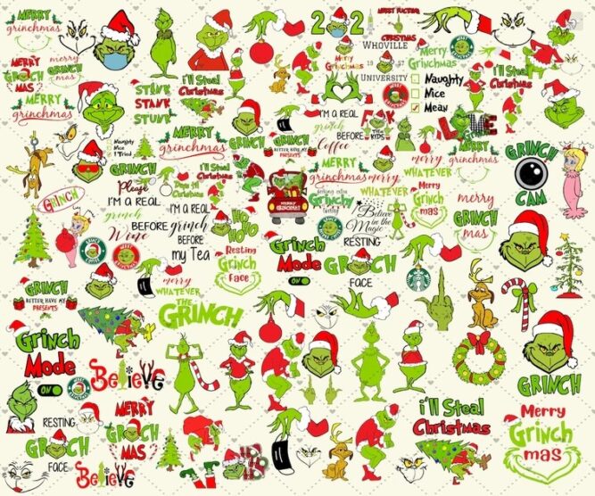 The Grinch SVG Bundle, 155 Christmas Shirt Designs LMOK9ONS