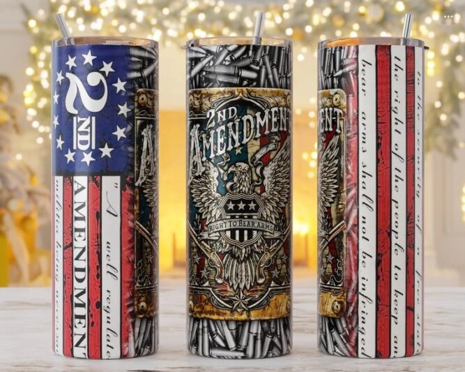 American Second Amendment Sublimation PNG, 20oz Tumbler Wrap LMFNQD4C