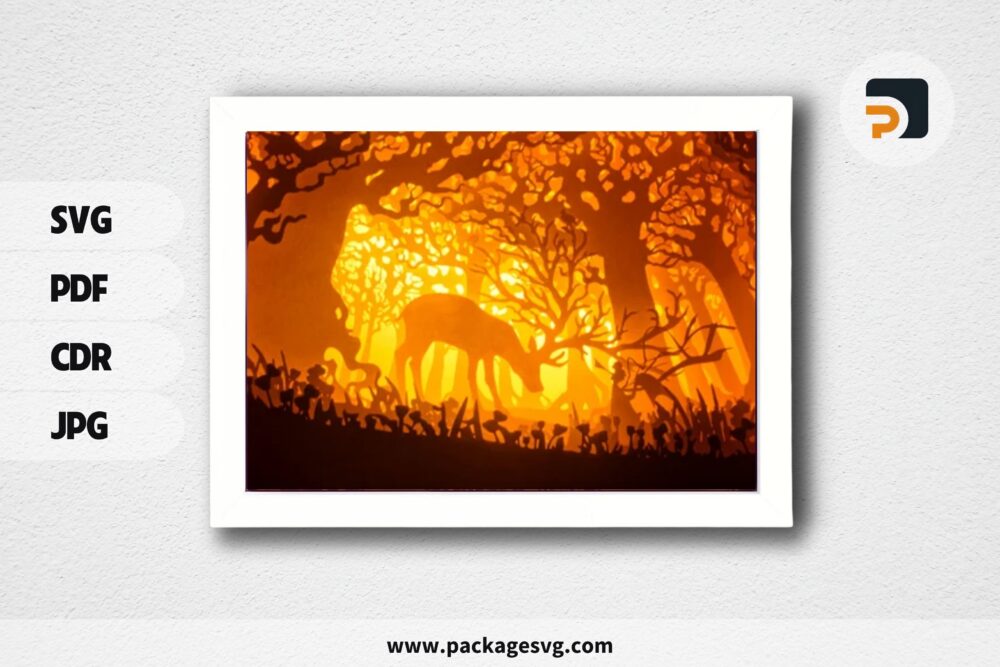 3D Satyr Deer Lightbox SVG, Paper Cut File LO822OEM