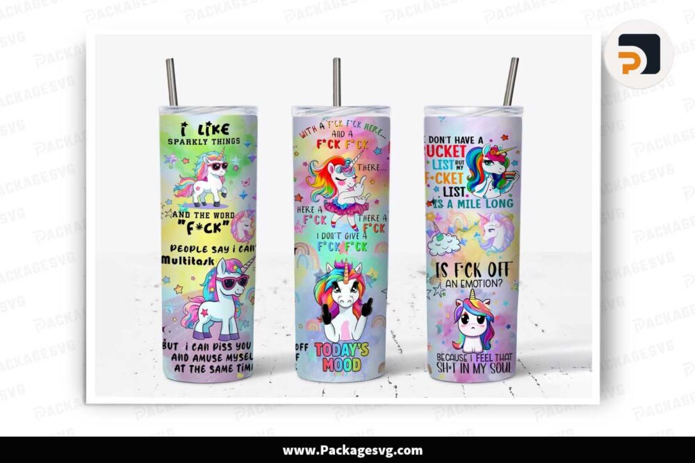 Funny Sarcastic Unicorn Tumbler Design, 20oz Skinny Tumbler Wrap LNBEM2N0