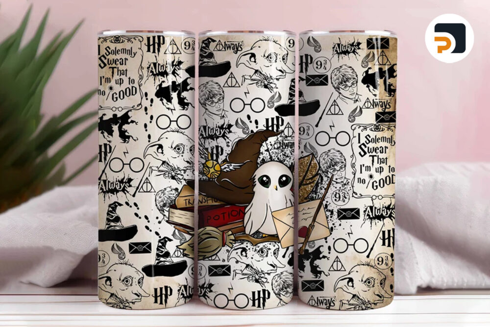 Harry Potter Magic Wizard 1 Sublimation Design, 20oz Skinny Tumbler Wrap