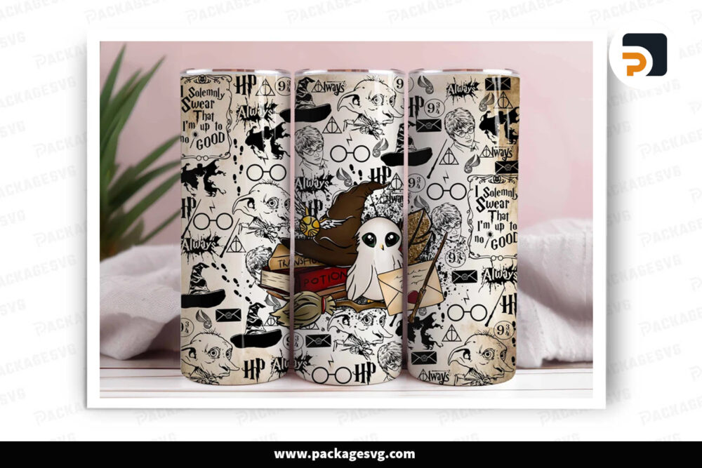 Harry Potter Magic Wizard 1 Sublimation Design, 20oz Skinny Tumbler Wrap LO290T1H