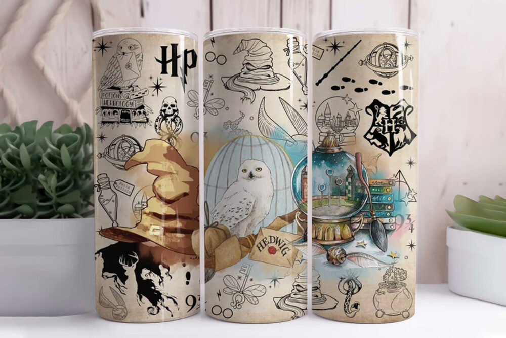 Harry Potter Vintage Magic Sublimation Design, 20oz Skinny Tumbler Wrap