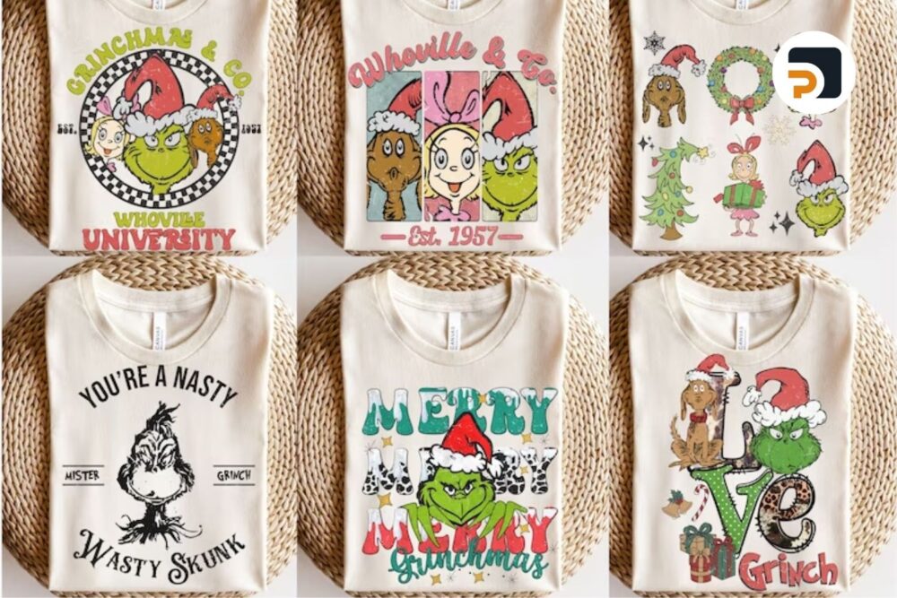 TRENDY Christmas PNG Bundle, 6 Christmas Designs