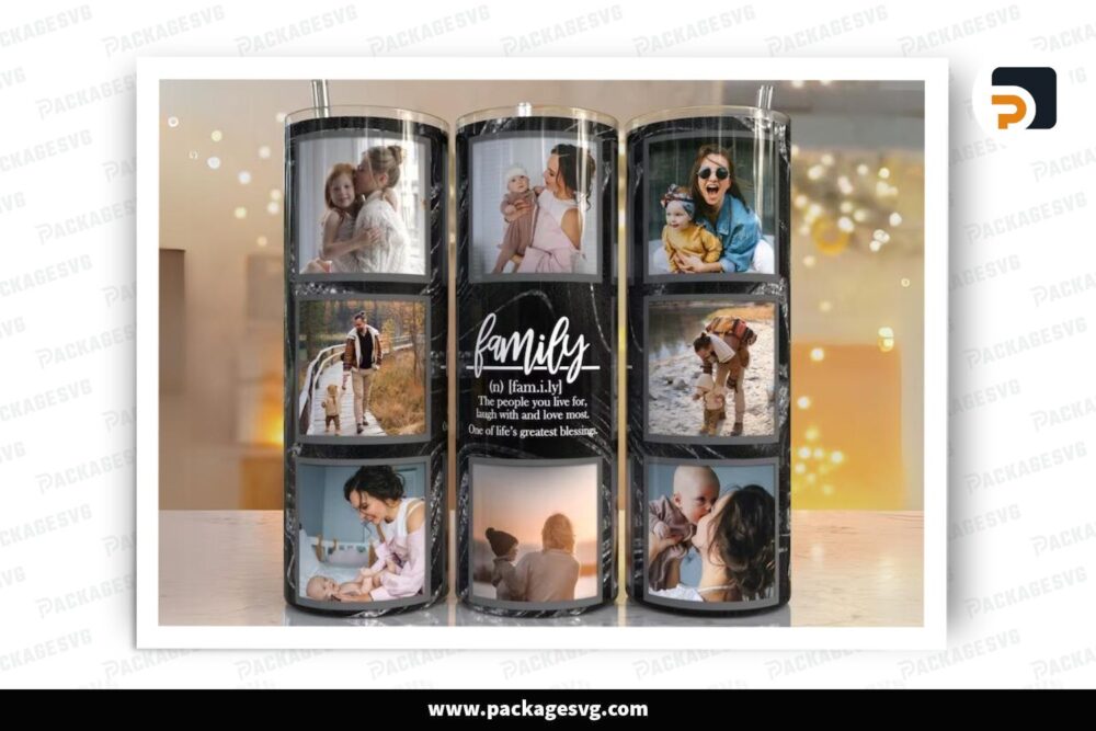 Add Own Text And Photo Black Sublimation Design, 20oz Skinny Tumbler Wrap LP2481JV