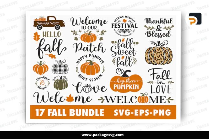 Autumn SVG Bundle, 17 Fall Design Files LPGDANCY (3)