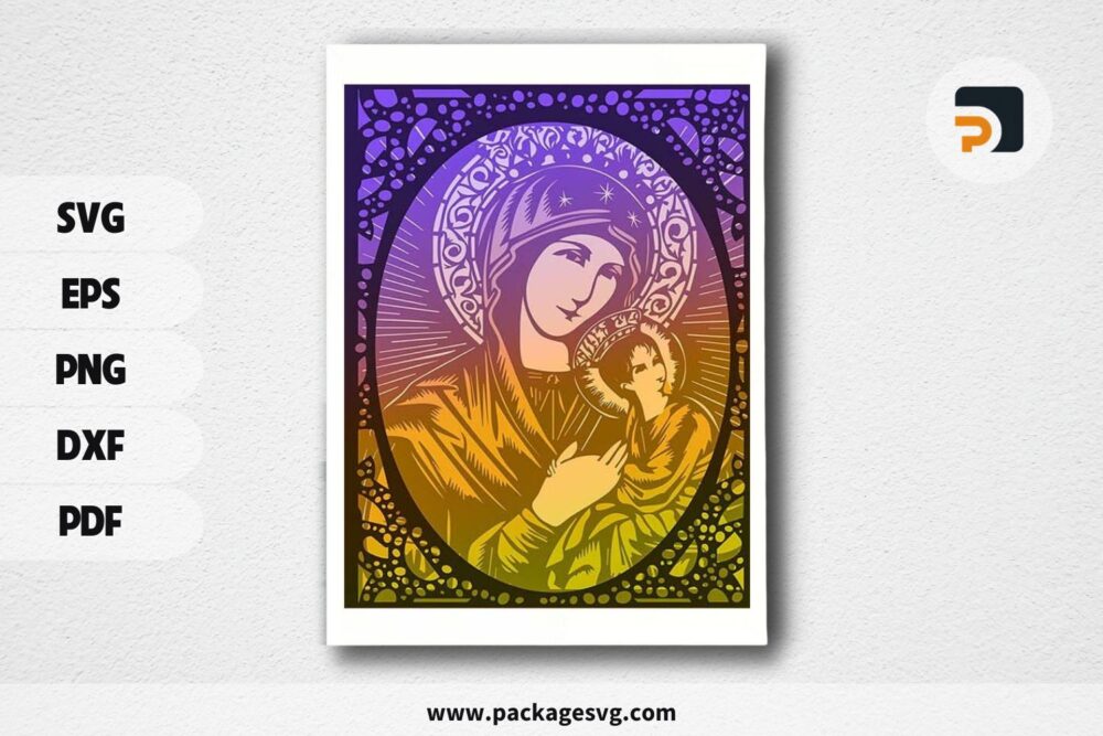 Ave Maria Light box, Maria Virgin Template For Cricut LHRCHV0G (2)