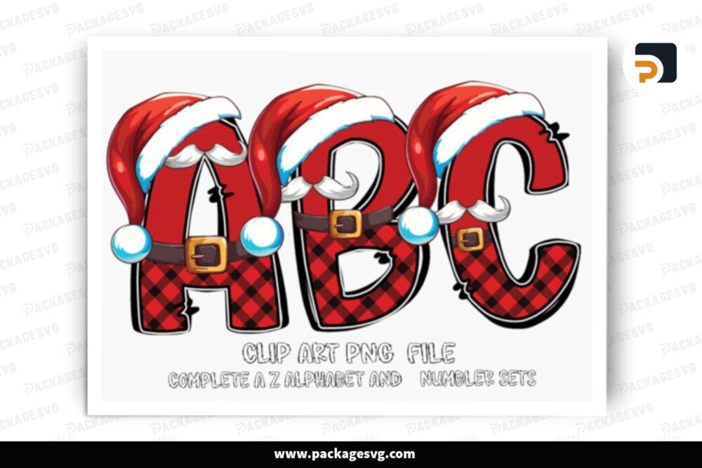 Christmas Alphabet Letters PNG Bundle, Sublimation Design LOV79I5J