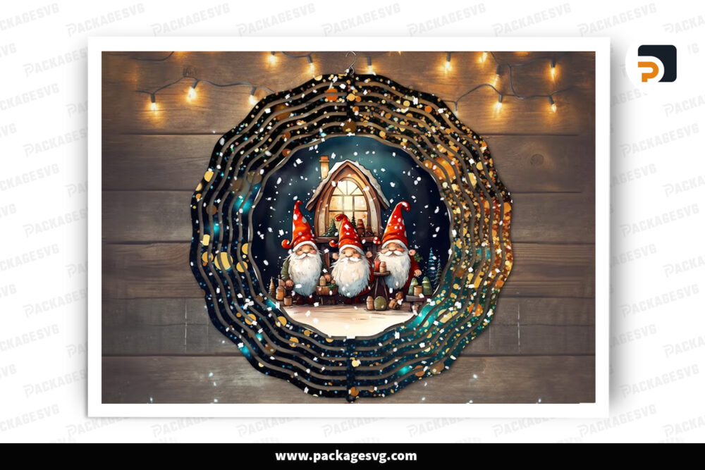 Christmas Gnomes Wind Spinner PNG, Sublimation Design LONOXX9B