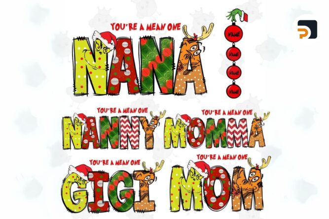 Custom Christmas Mama/Mimi/Mom PNG Bundle, Personalised Christmas Shirt Design LP2TLKCT