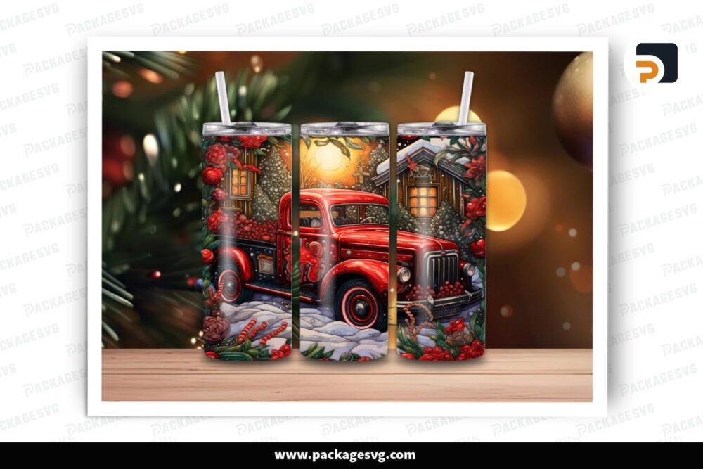 Farm Truck Sublimation Design, 20oz Skinny Tumbler Wrap LOPLDPCQ