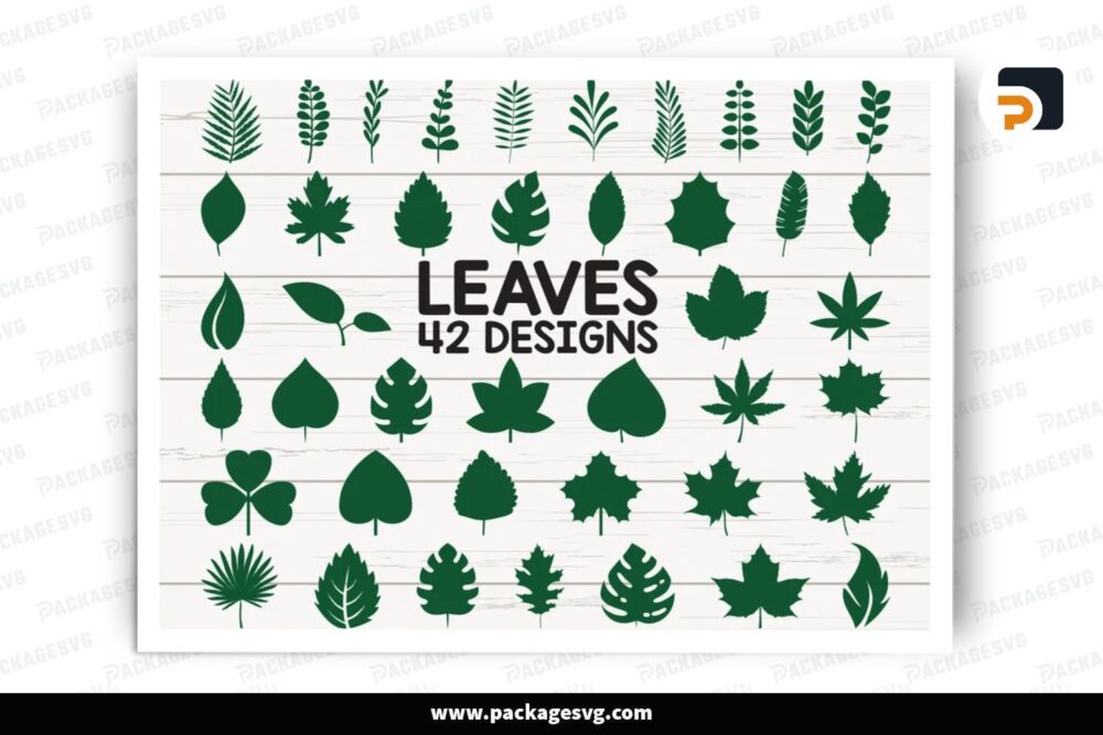 Green Leaves SVG Bundle, 42 Design Files LPGDO91R (2)