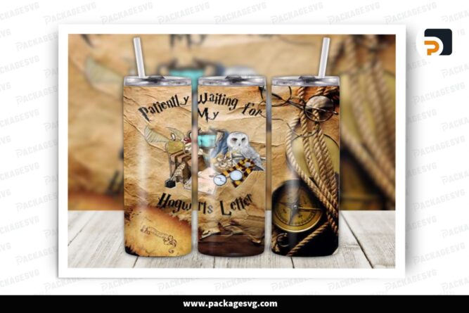 Harry Potter Waiting For My Letter Sublimation Design, 20oz Skinny Tumbler Wrap LPAXLWNI