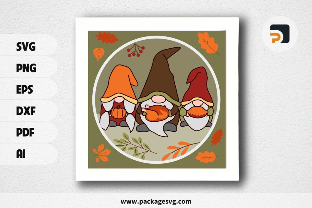 3D Thanksgiving Gnomes Shadowbox, SVG Paper Cut File LPWCCY7X (1)