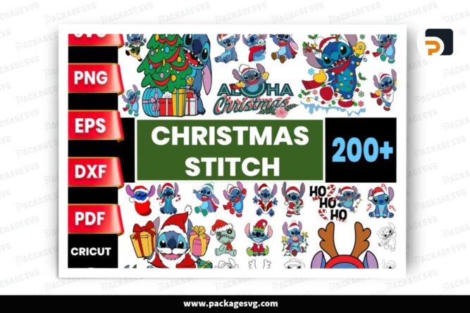 Christmas Stitch SVG Bundle, 42 Design Files