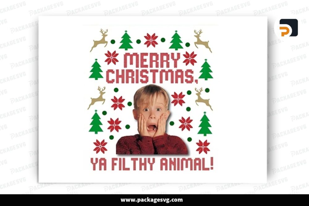 Christmas Ya Filthy Animal, Home Alone PNG Sublimation Design (1)