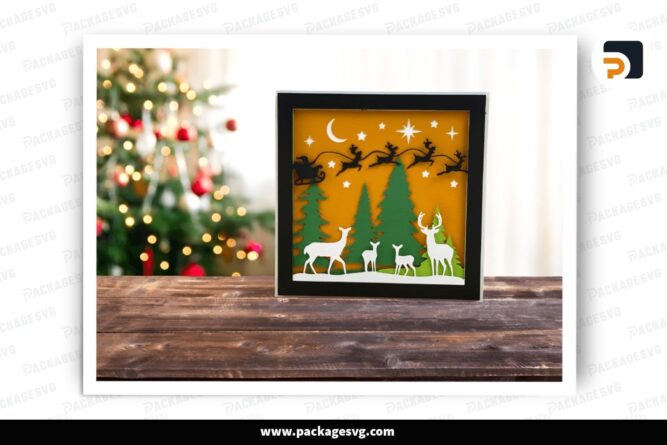 Santa Christmas Card, Winter Scene SVG Paper Cut File LQ3GG2CC (2)