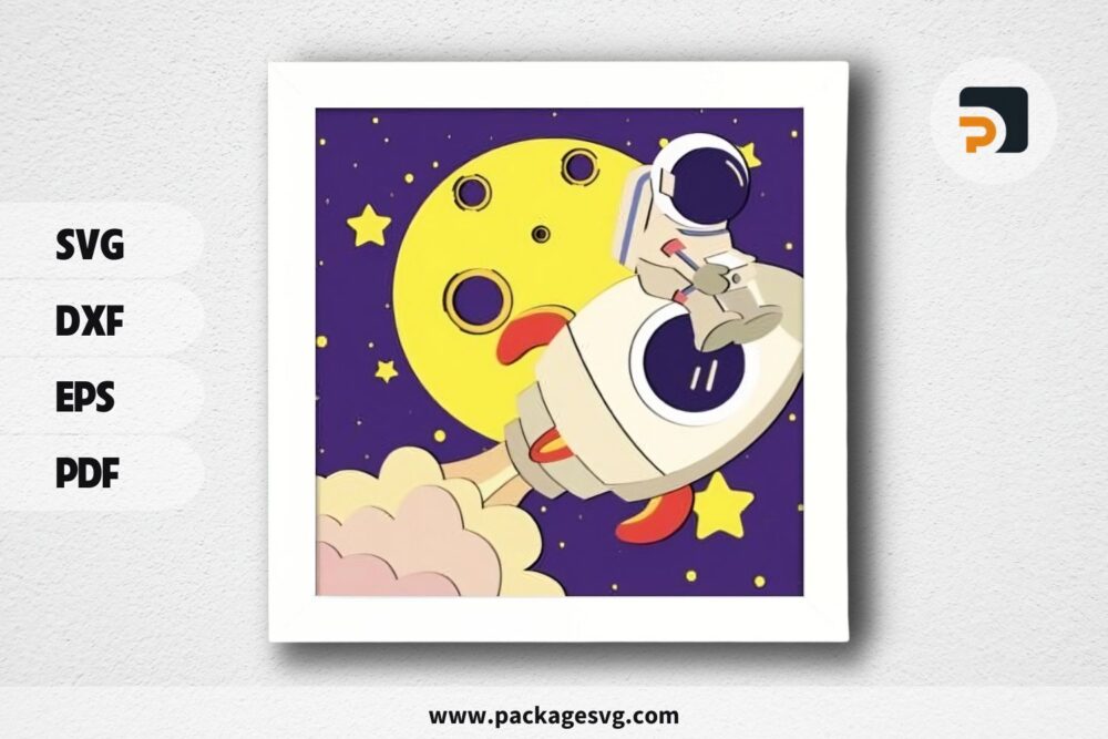 3D Astronaut Shadowbox, Moon SVG Paper Cut File LR722UI1 (1)