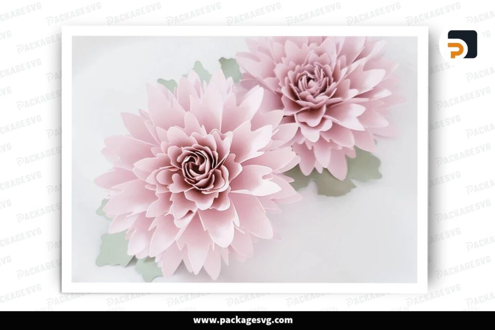 3D Matilda Flower Template, SVG Paper Cut File (1)