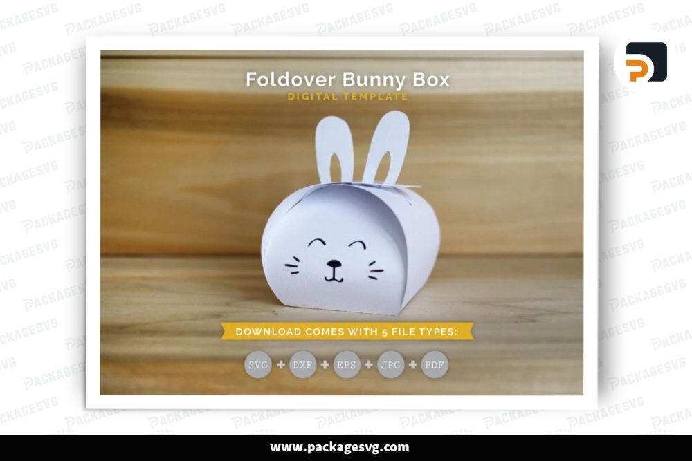 Easter Bunny Box Template, SVG Paper Cut File (4)