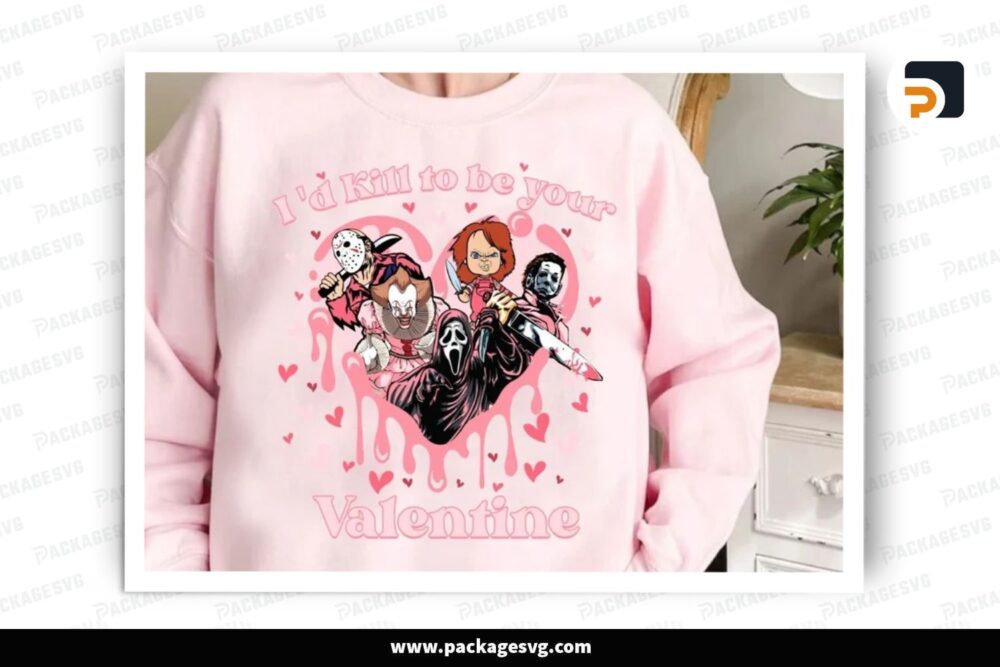 Horror Valentine PNG, Killer Character Movie Sublimation Design (2)