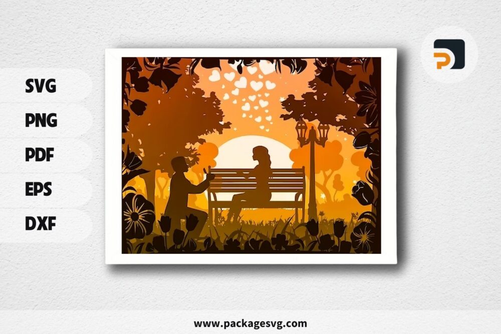 Marry Me Lightbox, Valentine Couple SVG Paper Cut File (1)