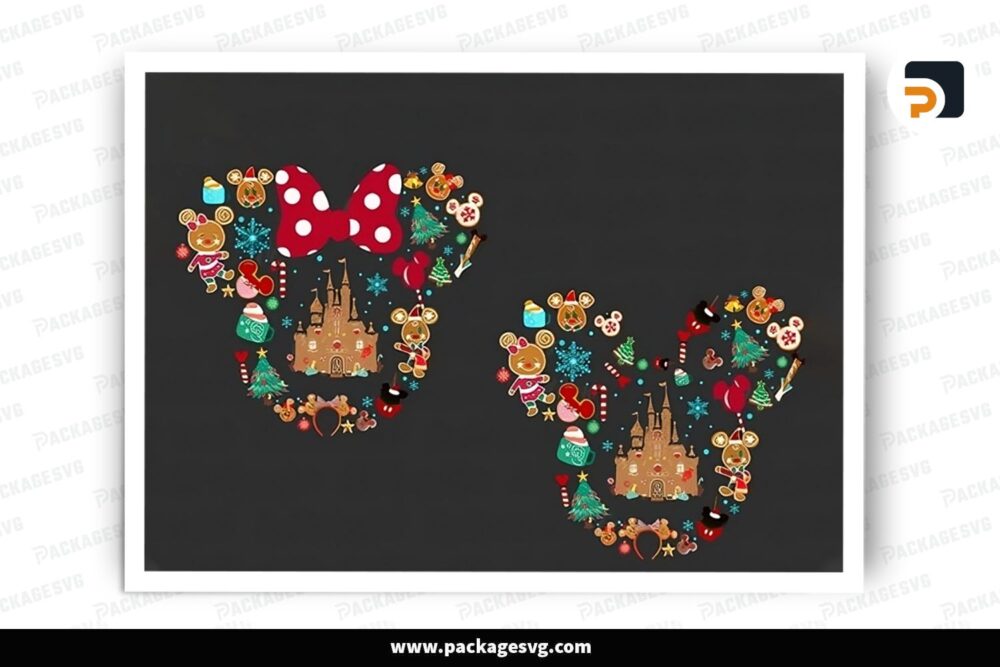 Mickey Christmas Gingerbread Bundle, Xmas PNG Sublimatin Designs (2)