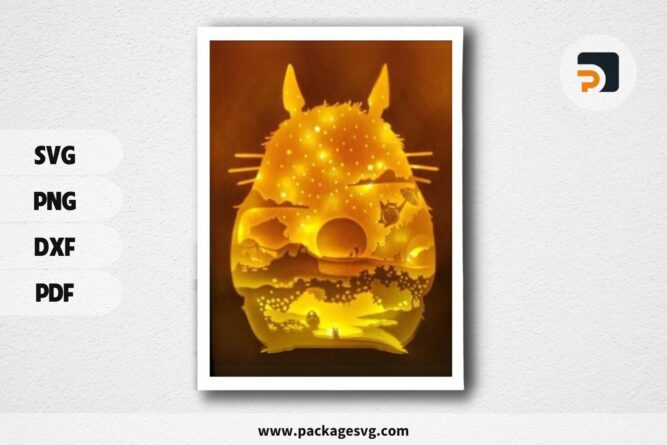 My Neighbor Totoro Lightbox 2, SVG Paper Cut File LROOOPKQ (2)