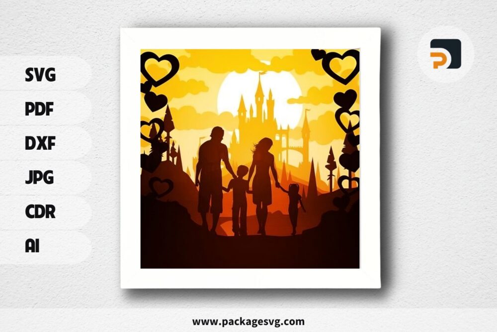 Parents And Children Lightbox, Family SVG Paper Cut File LQYMEKK9 (1)