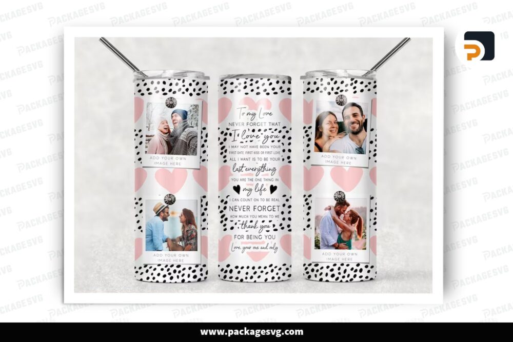 Picture Frames Sublimation Design, Valentine 20oz Skinny Tumbler Wrap (2)