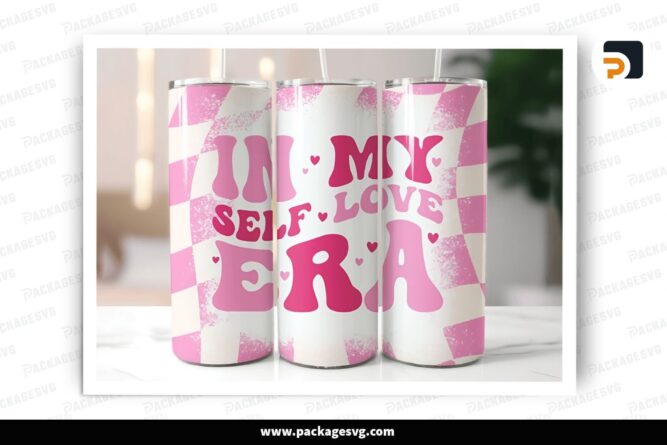 Self Love Era Sublimation Design, 20oz Valentine Skinny Tumbler Wrap LR031DVG (2)