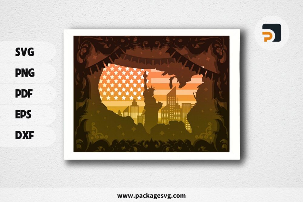 USA Flag Lightbox, SVG Paper Cut File LQXGIQ3R (1)