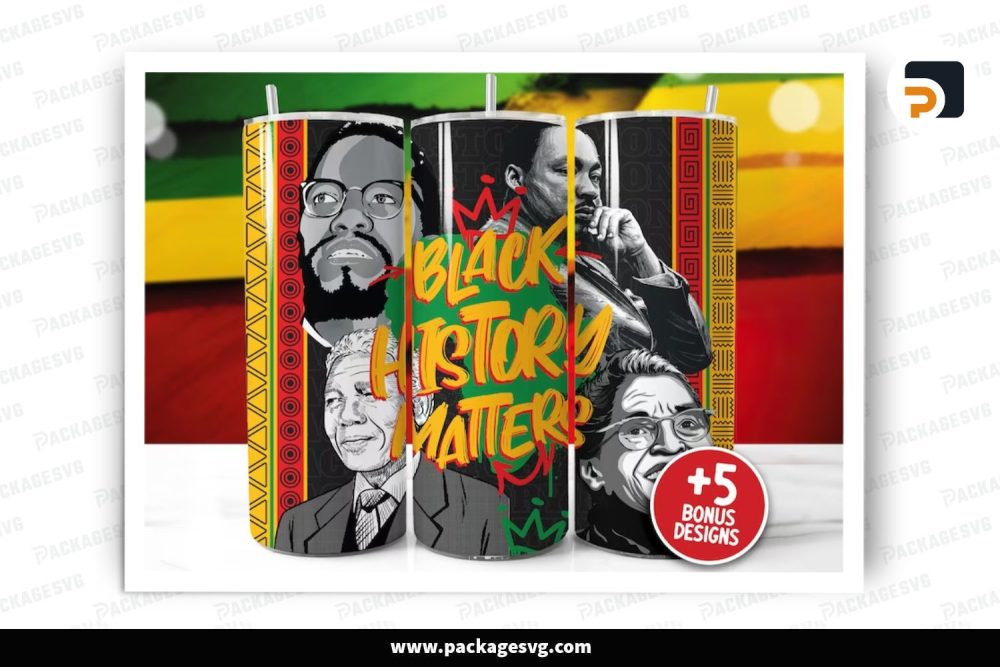 Black History Matters Sublimation Design, 20oz Black Pride Skinny Tumbler Wrap (1)