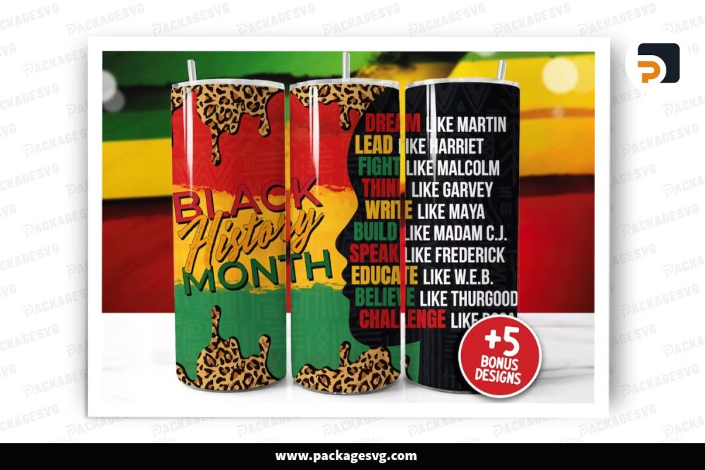 Black History Month Sublimation Design, 20oz Black Pride Skinny Tumbler Wrap (1)