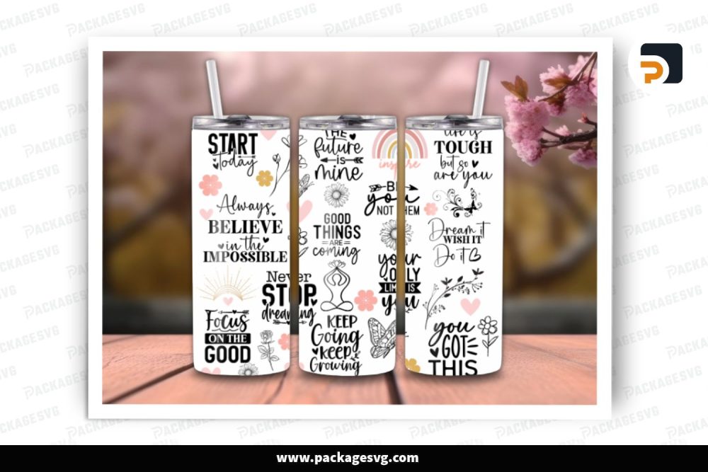 Inspirational Sublimation Design, 20oz Skinny Tumbler Wrap LS8B827H (1)