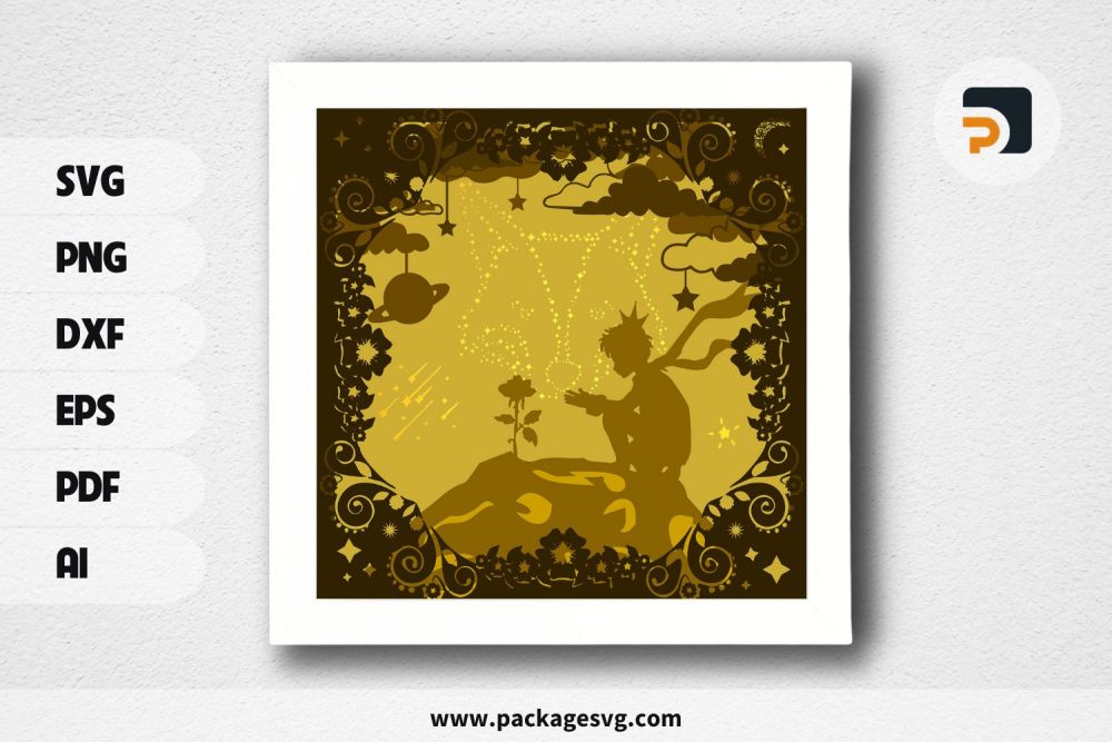 Little Prince Lightbox, SVG Paper Cut File LS8KRI3X (2)