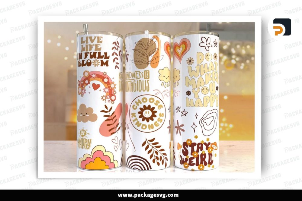 Positive Affirmation Sublimation Design, 20oz Skinny Tumbler Wrap (1)