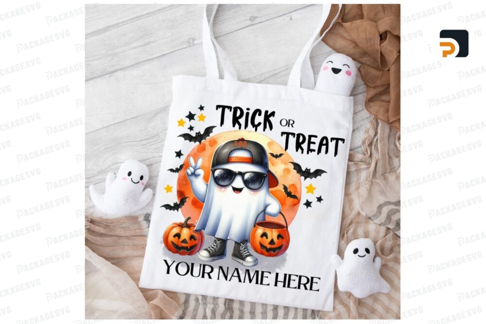 Halloween Sublimation Design, Ghost Trick or Treat, PNG Digital Download - Cute Trick or Treat Tote Mug Tshirt Tumbler Sublimation