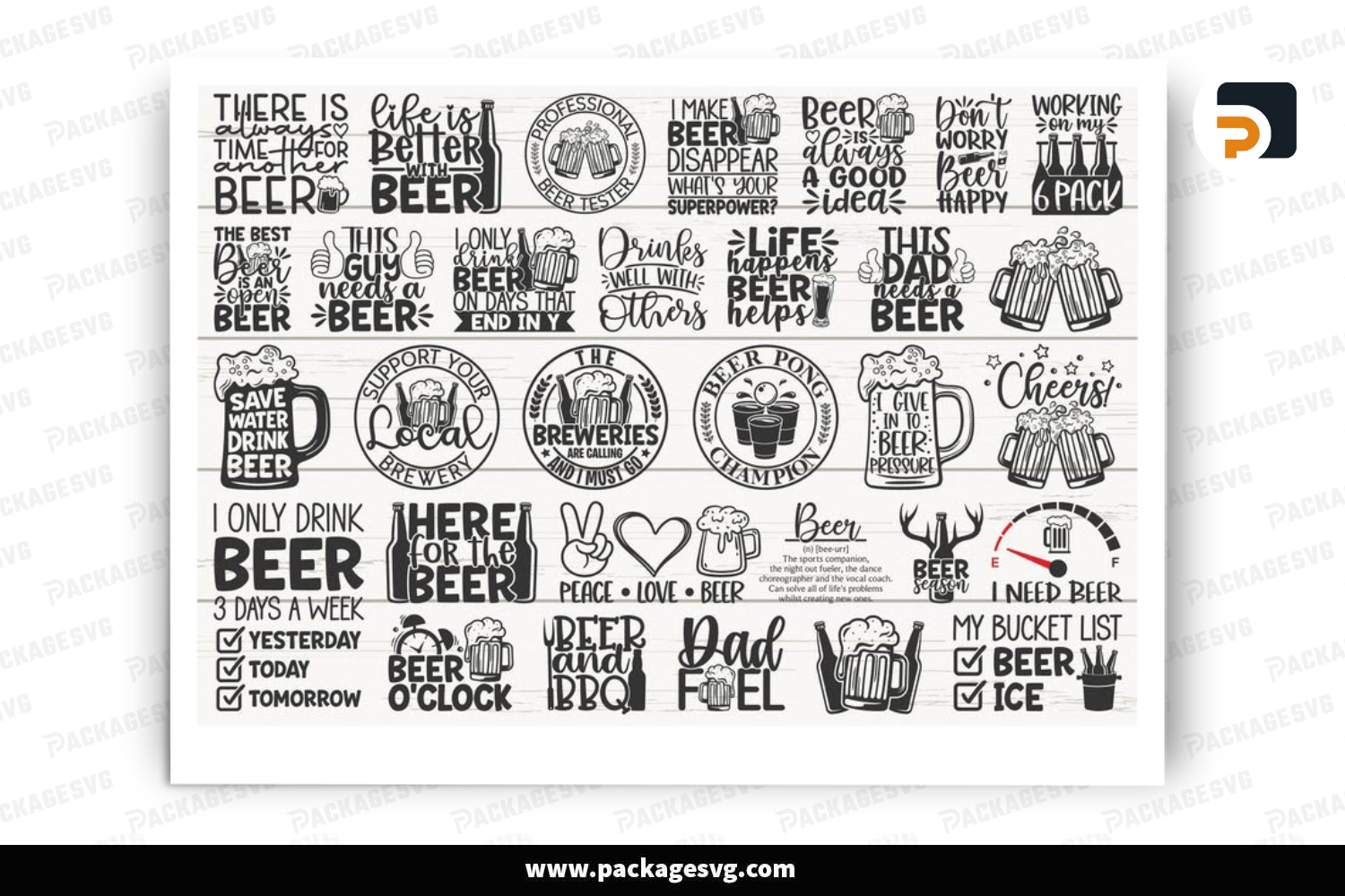 30 Beer Quotes SVG Bundle, Funny Beer Sayings SVG