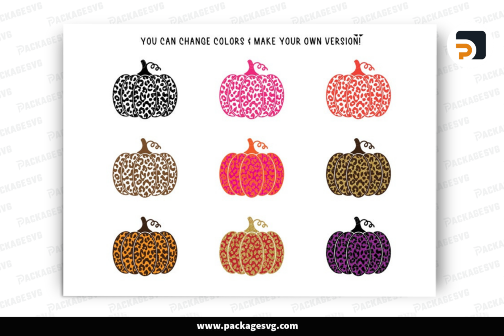 Fall Leopard Print Pumpkin SVG, Thanksgiving Pumpkin Svg