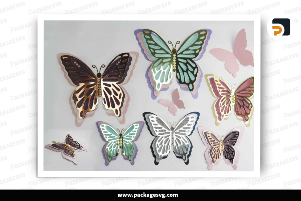 Butterfly SVG, 3D Butterfly svg, Butterfly template