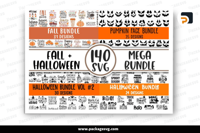 Halloween SVG bundle, 140 Designs Fall SVG