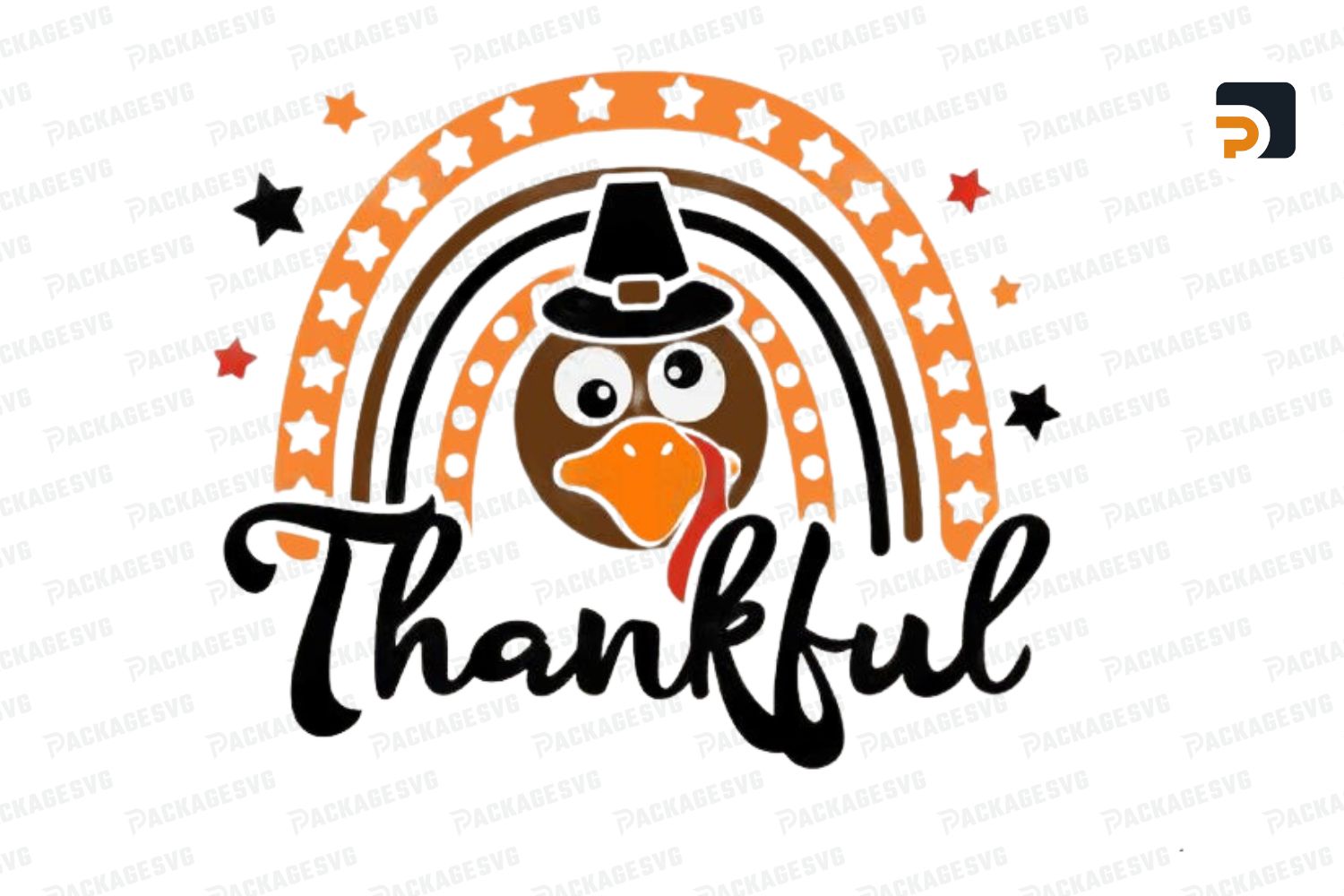 Rainbow Svg, Turkey face Svg, Thankful Svg ,Silhouette Cricut