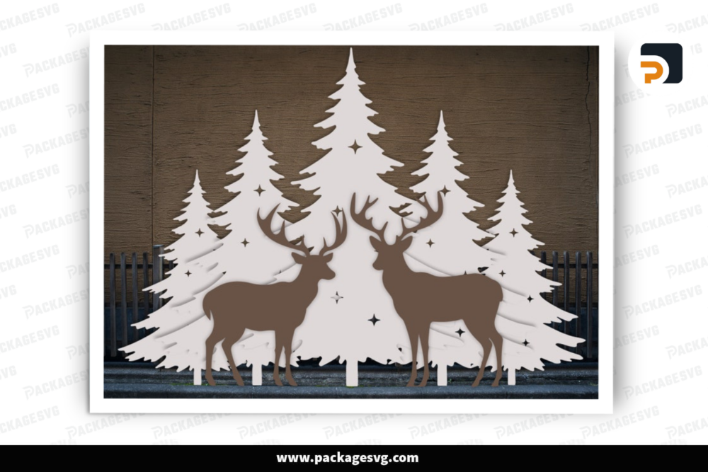 Christmas Tree Template, Christmas Silhouette Decor Templates