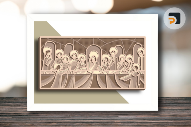 The Last Supper multilayer SVG, 3D mandala plywood