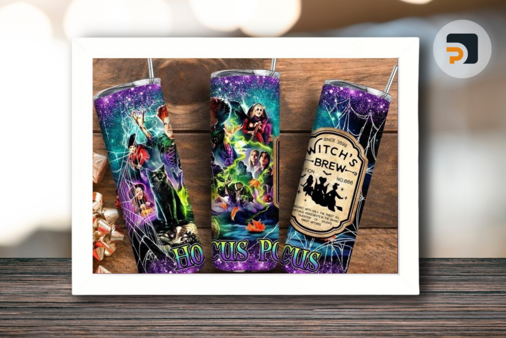 Witches Movie 20 oz Skinny Tumbler Wrap Sublimation Design