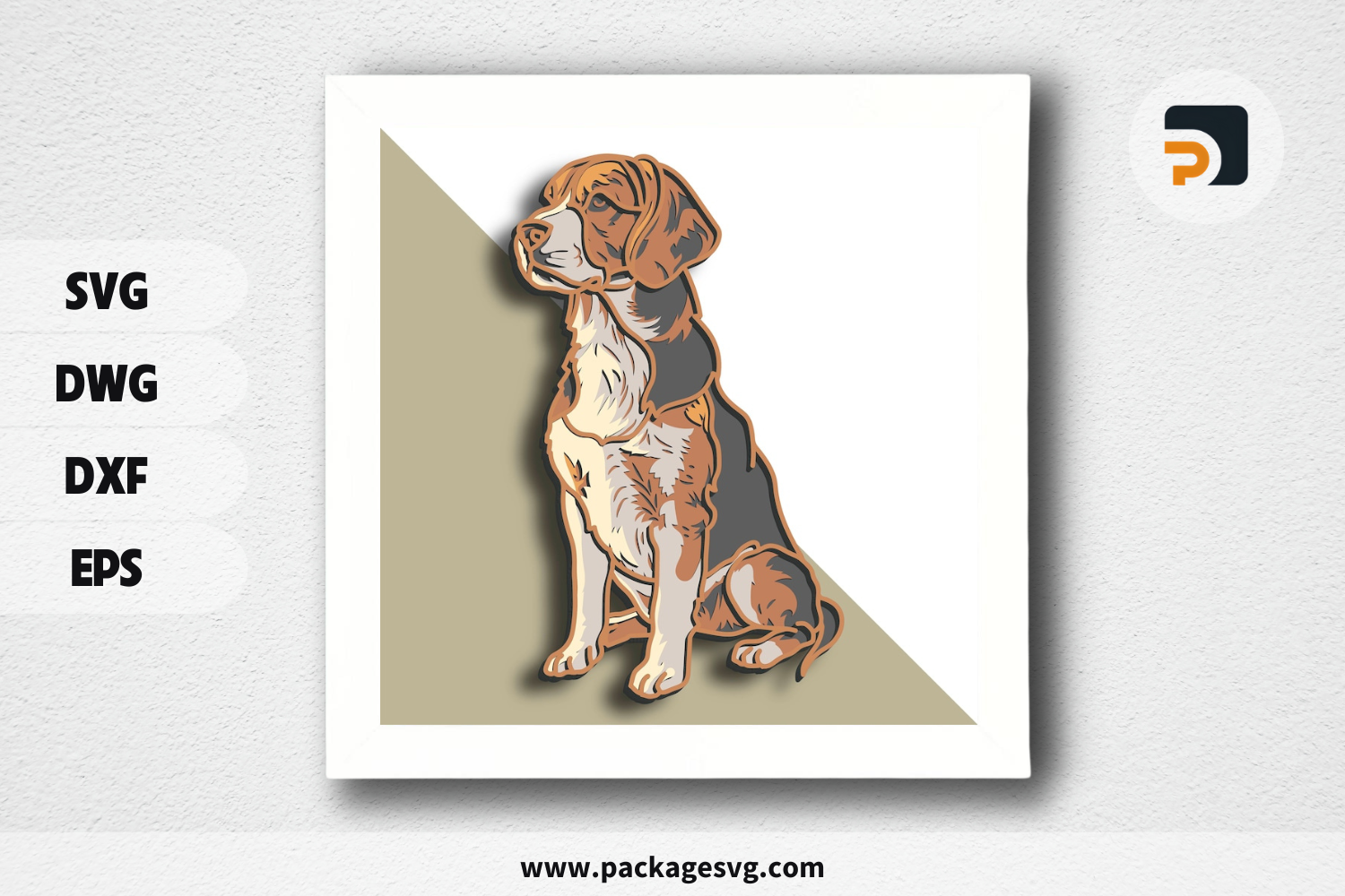 Beagle multilayer SVG, 3D mandala plywood