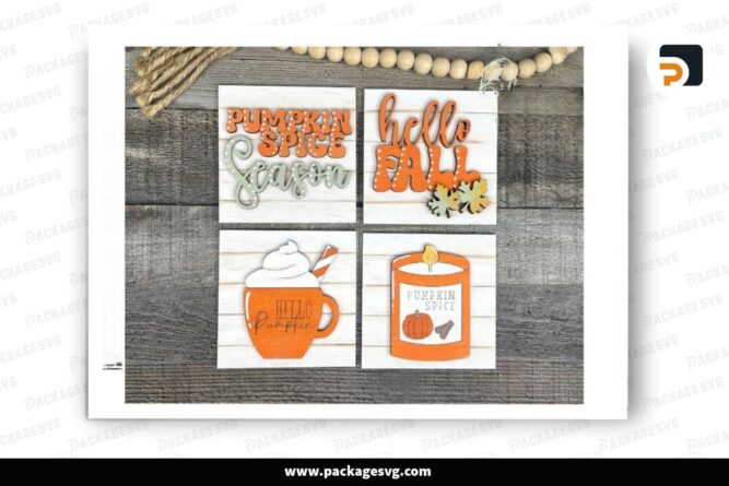 Fall-Pumpkin Spice Ladder Inserts, Farmhouse Ladder Interchangeable Ladder Sign File SVG