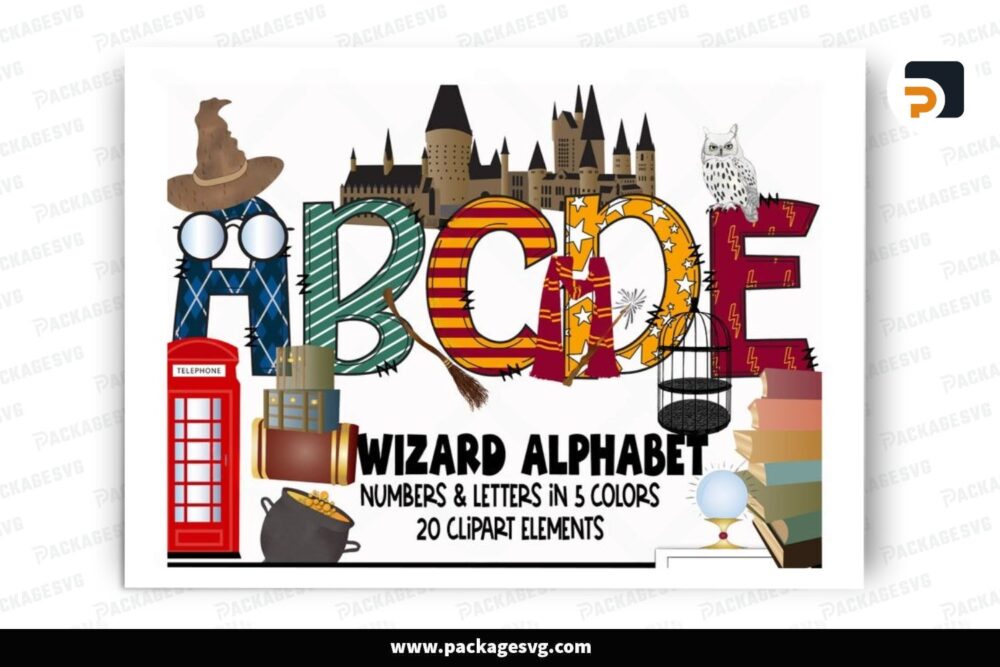 Wizard Alphabet Bundle, Wizard PNG Letters, Magic Wizard Clip Art Sublimation Design