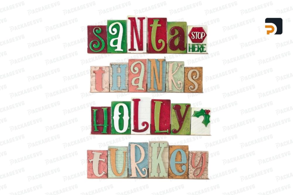 Thanks Santa Reversible Reversible Block File SVG, Thanksgiving svg